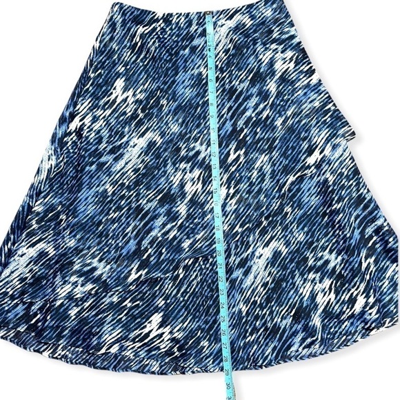 Jones NY Blue and Shimmer Silver Layered Midi Skirt sz 4 - Picture 9 of 11